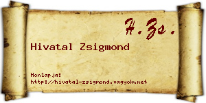 Hivatal Zsigmond névjegykártya