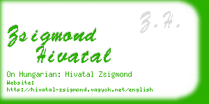 zsigmond hivatal business card